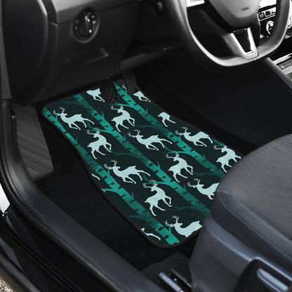 Deer Jungle Print Pattern Car Floor Mats Front Back
