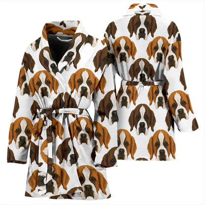 St Bernards Print Design LKS301 Women Bathrobe