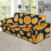 Pumpkin Halloween Pattern Print Design A04 Sofa Slipcover