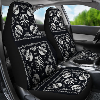 Bandana Skull Black White Print Design LKS306 Car Seat Covers