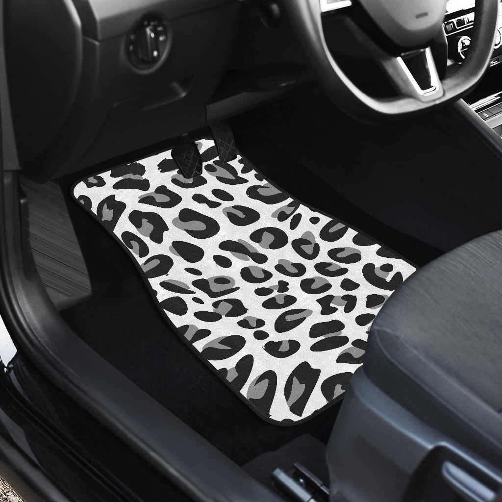 Snow Leopard Skin Print  Car Floor Mats Front Back