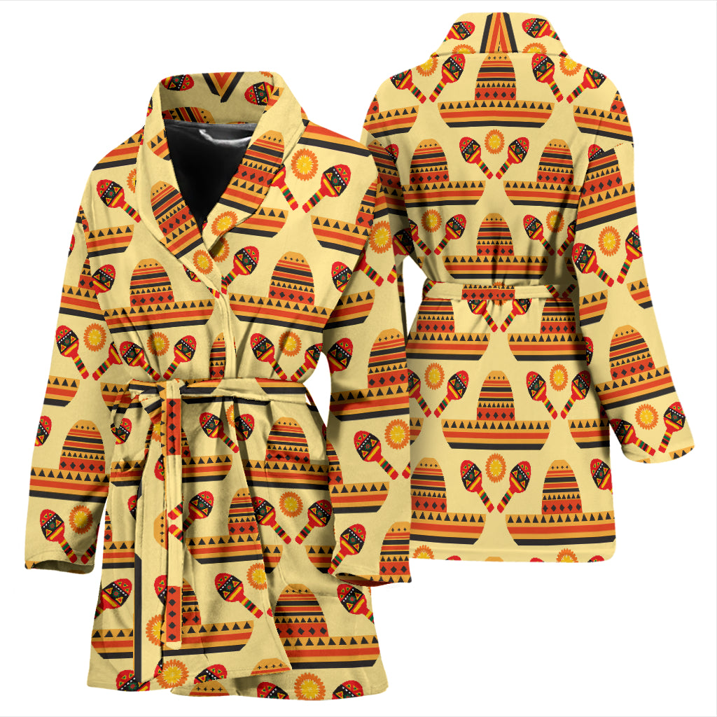 Maracas Print Design LKS403 Women Bathrobe