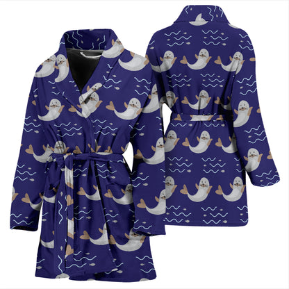 Sea Lion Print Design LKS404 Women Bathrobe