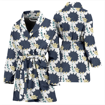 Hedgehog Print Design LKS401 Women Bathrobe