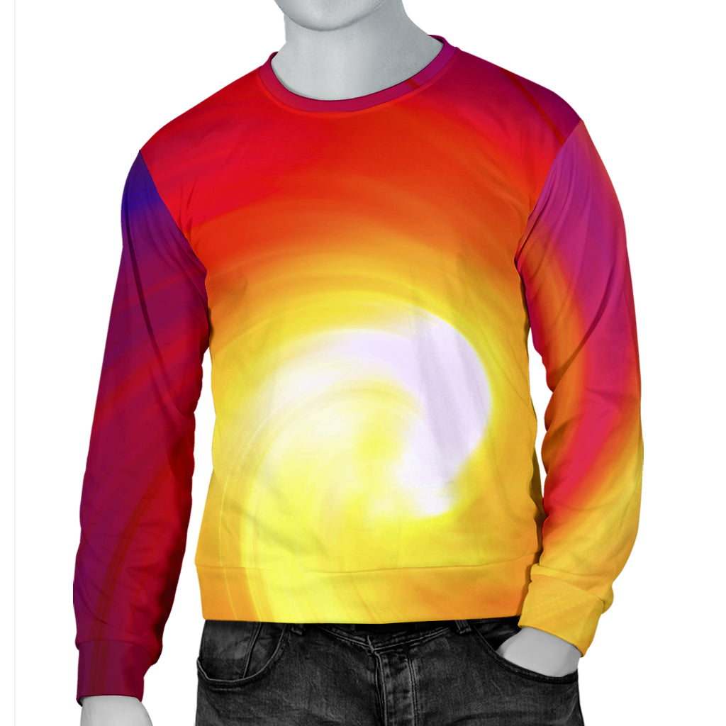 Vortex Twist Swirl Flame Themed Men Long Sleeve Sweatshirt
