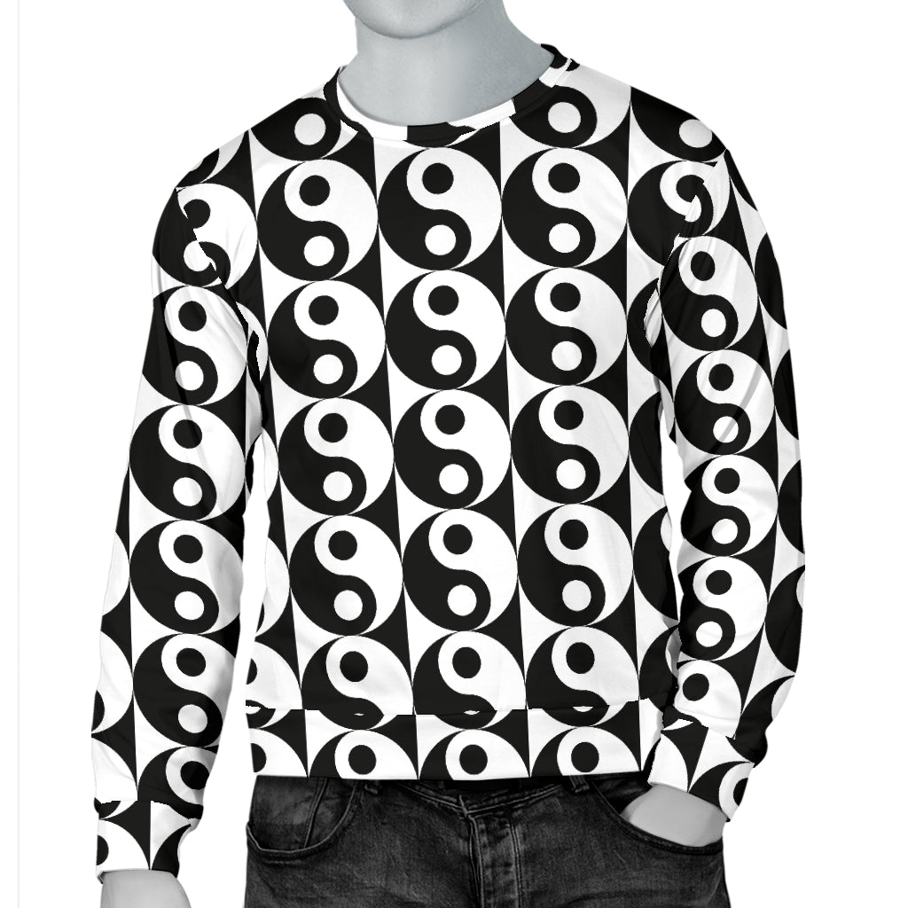 Yin Yang Classic Pattern Design Print Men Long Sleeve Sweatshirt