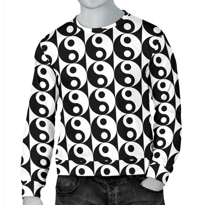 Yin Yang Classic Pattern Design Print Men Long Sleeve Sweatshirt