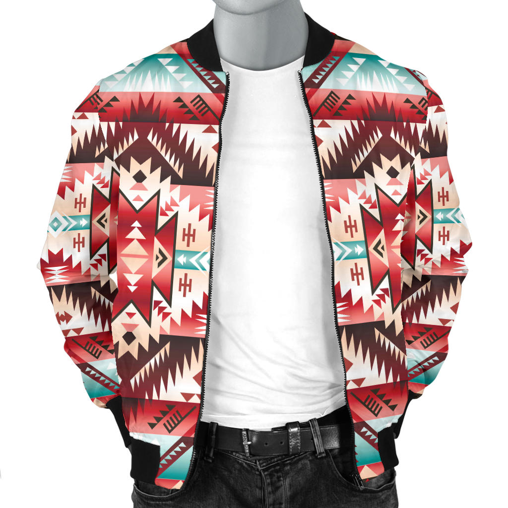 Aztec Western Style Print Pattern Men Bomber Jacket