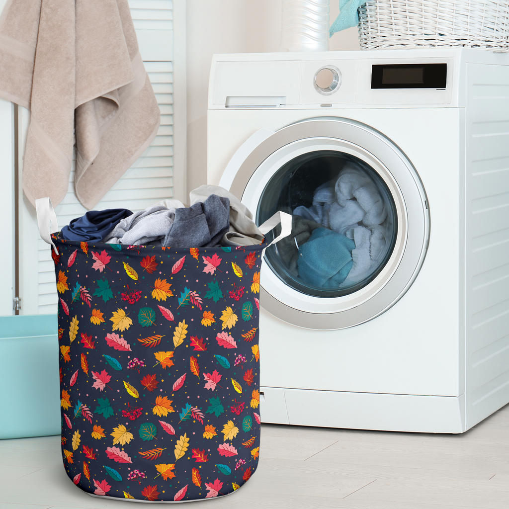 Elm Leave Colorful Print Pattern Laundry Basket