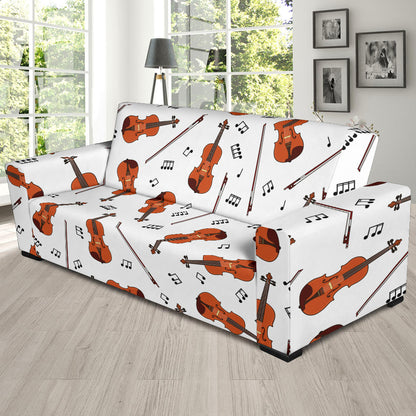 Violin Pattern Print Design 02 Sofa Slipcover