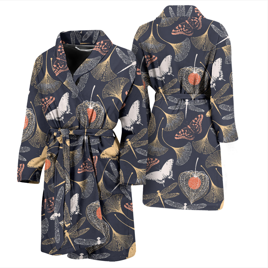Dragonfly Print Design LKS404 Men Bathrobe