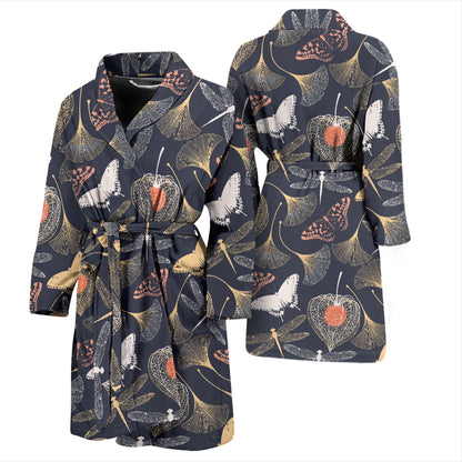 Dragonfly Print Design LKS404 Men Bathrobe