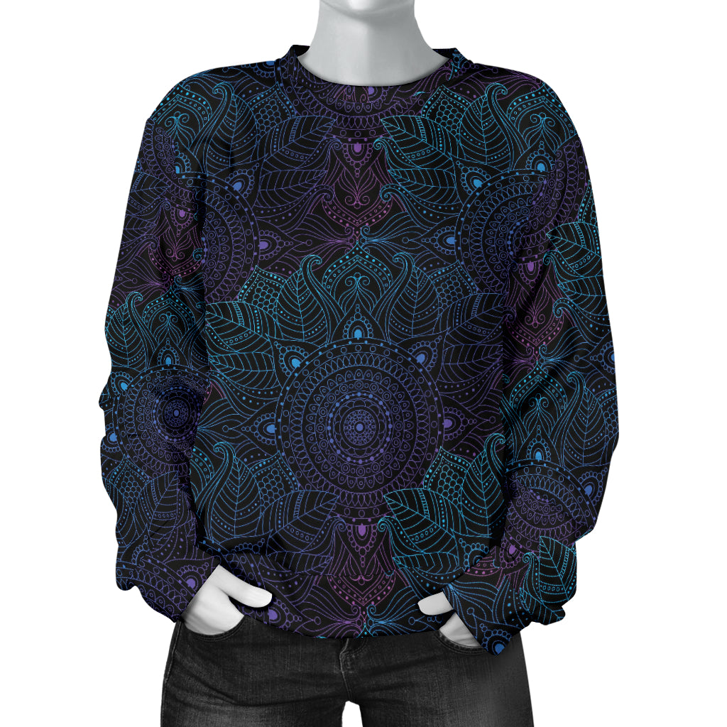 Boho Floral Mandala Women Long Sleeve Sweatshirt