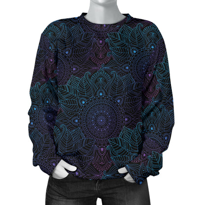 Boho Floral Mandala Women Long Sleeve Sweatshirt