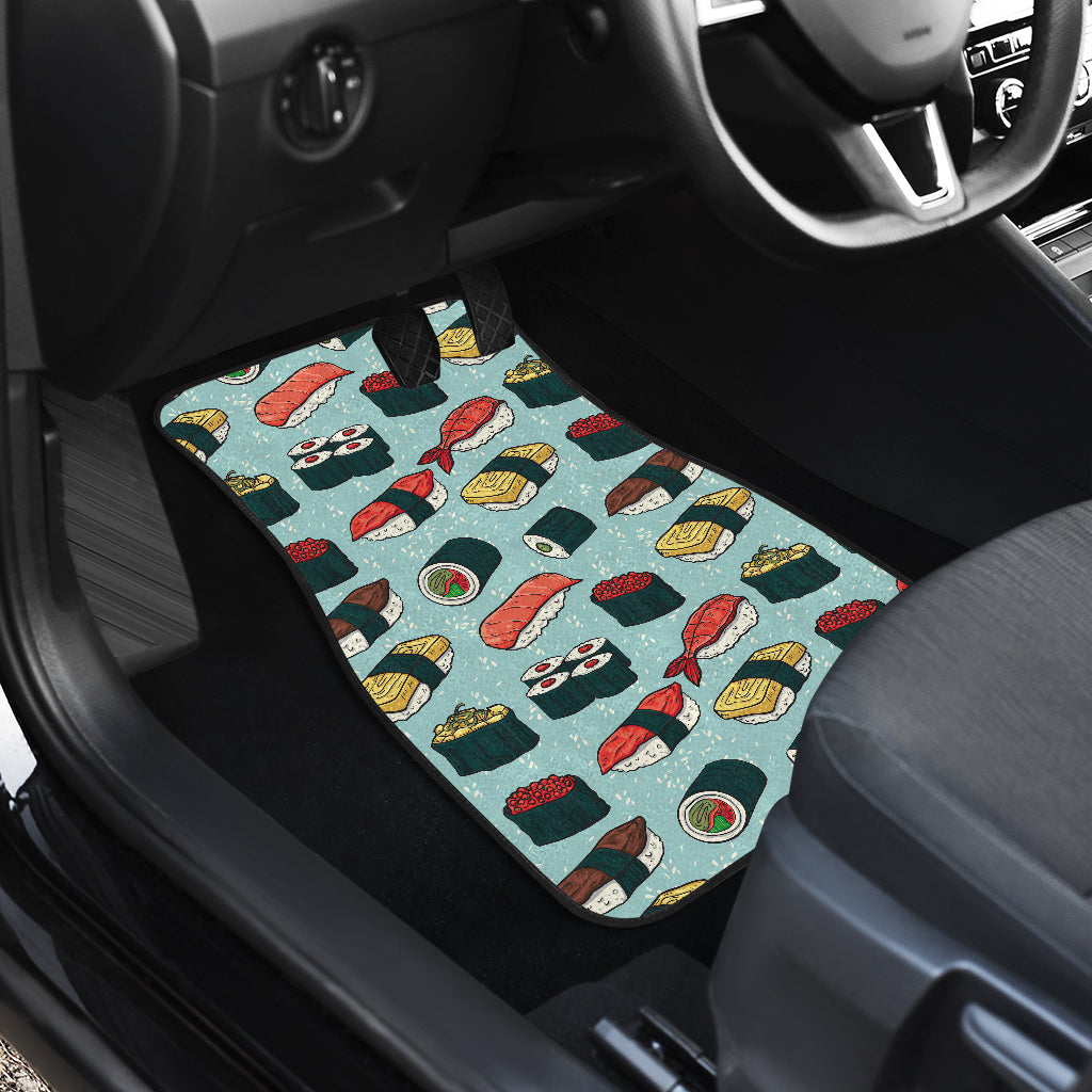 Sushi Pattern Design Car Floor Mats Front Back