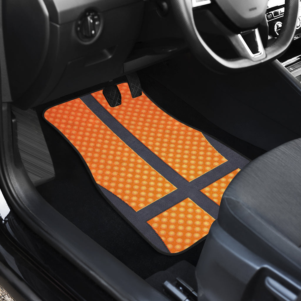 Basketball Texture Print Pattern Car Floor Mats Front Back
