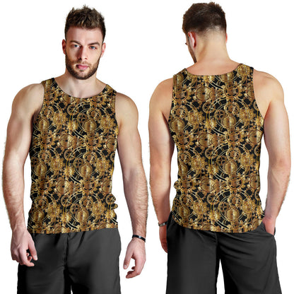 Steampunk Gear Design Themed Print Men Tank Top