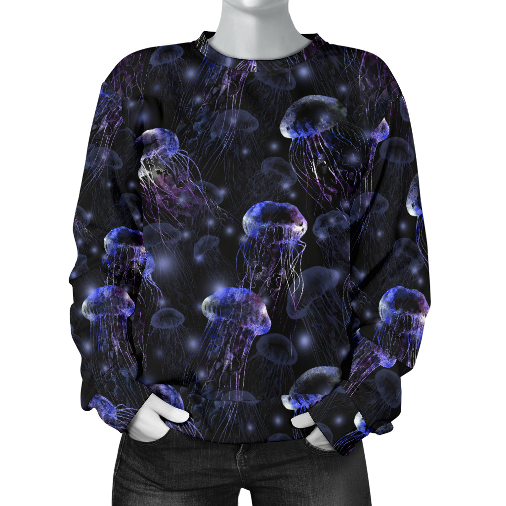 Jellyfish Themed Women Long Sleeve Sweatshirt