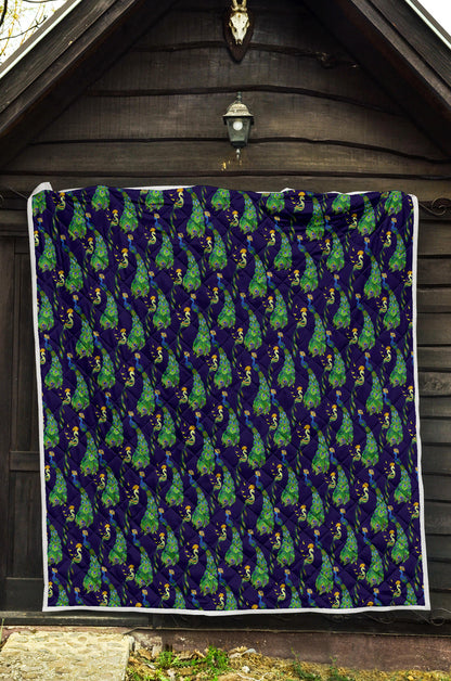Peacock Art Design Print Quilt Bedspread