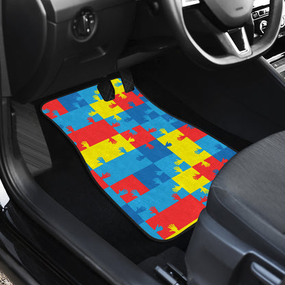 Autism Awareness Design Themed Print Car Floor Mats Front Back