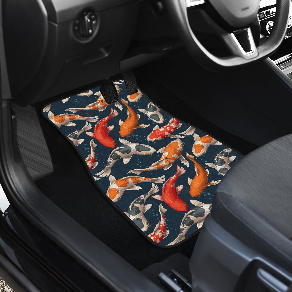 Koi Carp Cute Design Themed Print Car Floor Mats Front Back