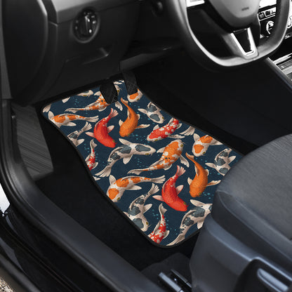 Koi Carp Cute Design Themed Print Car Floor Mats Front Back