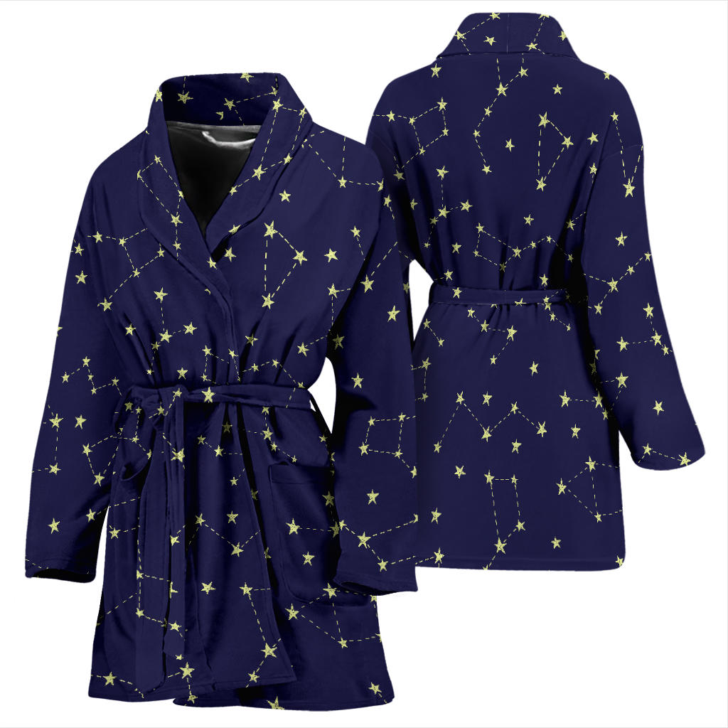 Constellation Pattern Print Design 02 Women Bathrobe