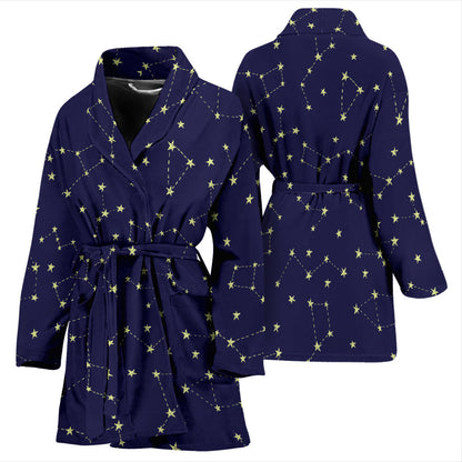 Constellation Pattern Print Design 02 Women Bathrobe