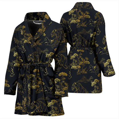 Tiger Japan Style Print Design LKS305 Women Bathrobe