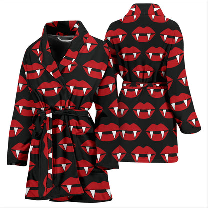 Vampire Lips Print Design LKS302 Women Bathrobe