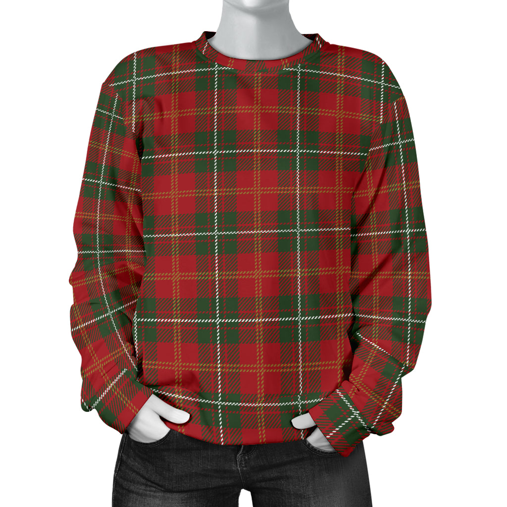Holiday Tartan Plaid Pattern Women Long Sleeve Sweatshirt