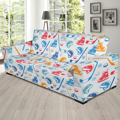 Hockey Equipment Print Design LKS301 Sofa Slipcover