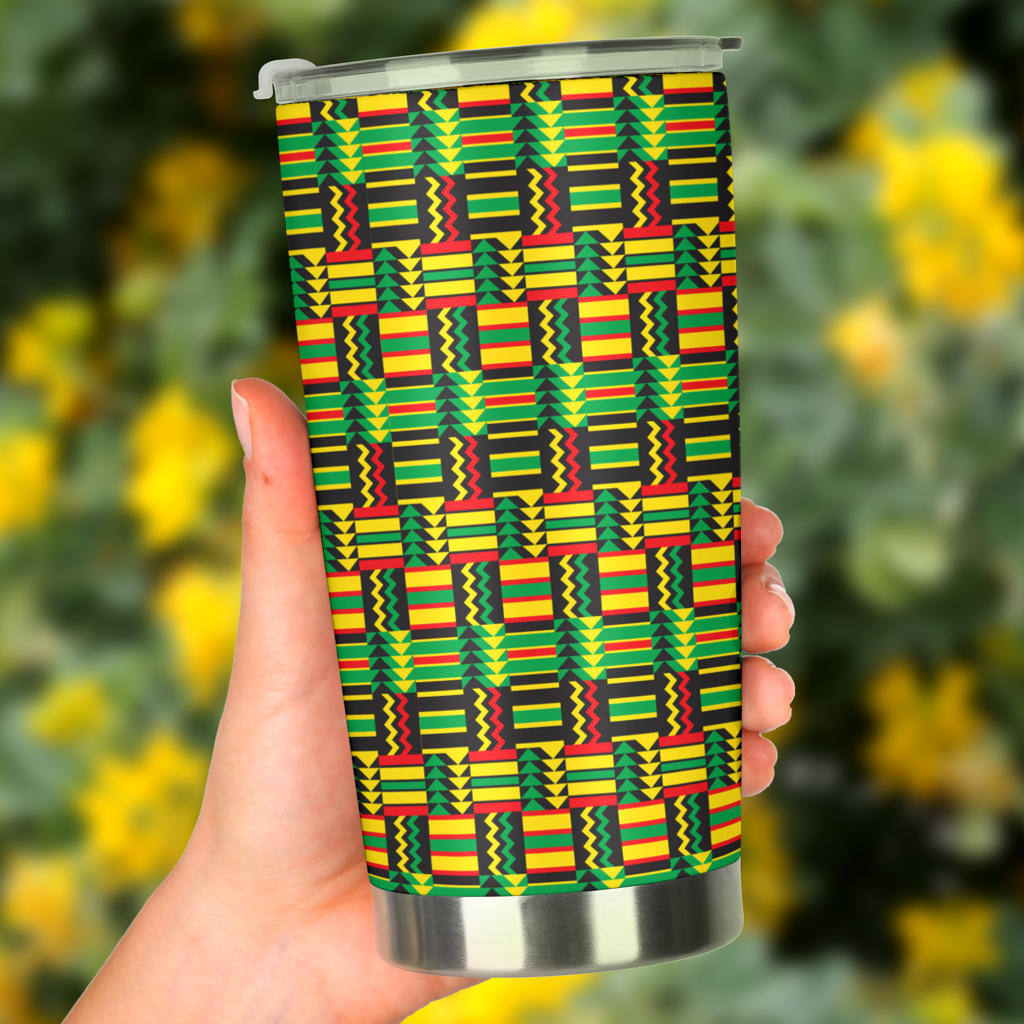 African Zip Zag Print Pattern Tumbler