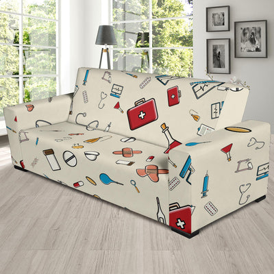 Nurse Pattern Print Design A04 Sofa Slipcover