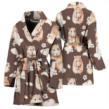 Hamster Pattern Print Design 03 Women Bathrobe