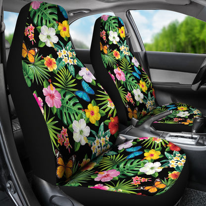 Hibiscus With Butterfly Print Design LKS305 Car Seat Covers