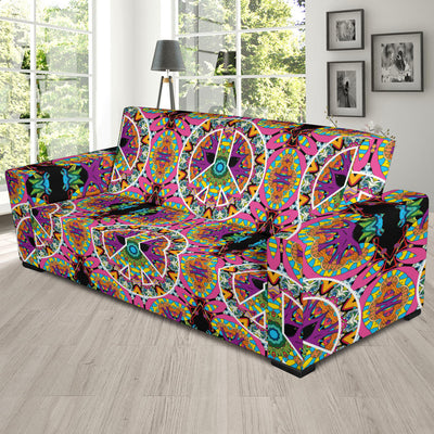 Peace Sign Pattern Print Design A03 Sofa Slipcover