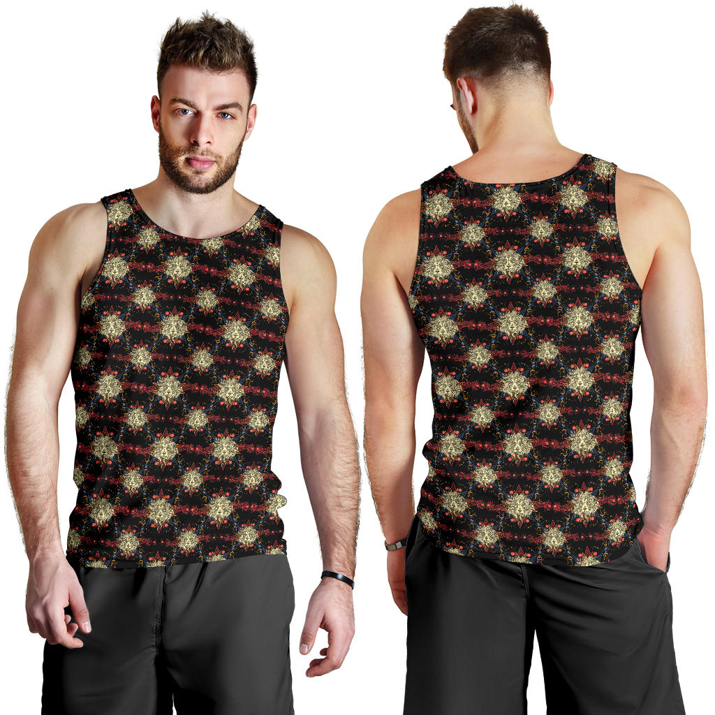 Zodiac Leo Pattern Design Print Men Tank Top
