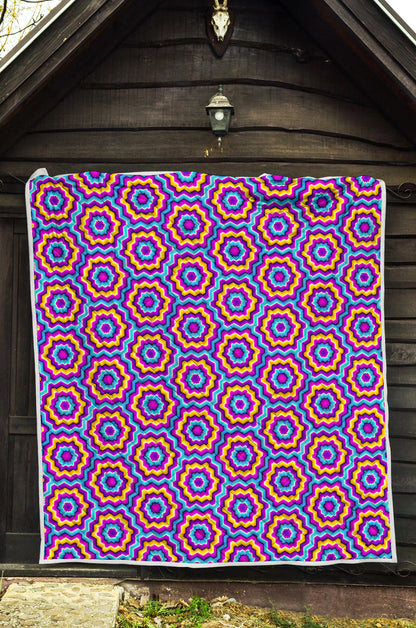 Optical illusion Techno Movement Quilt Bedspread