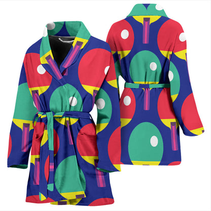 Ping Pong Pattern Print Design A03 Women Bathrobe