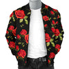 Red Rose Themed Print Men Bomber Jacket