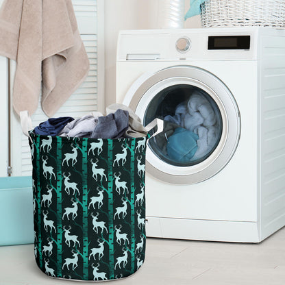 Deer Jungle Print Pattern Laundry Basket