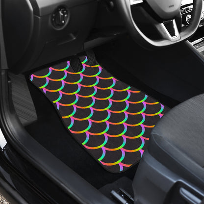 Mermaid Tail Rainbow Design Print Car Floor Mats Front Back