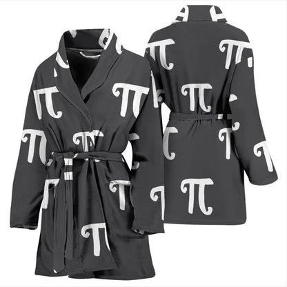 Pi Day Pattern Print Design A01 Women Bathrobe