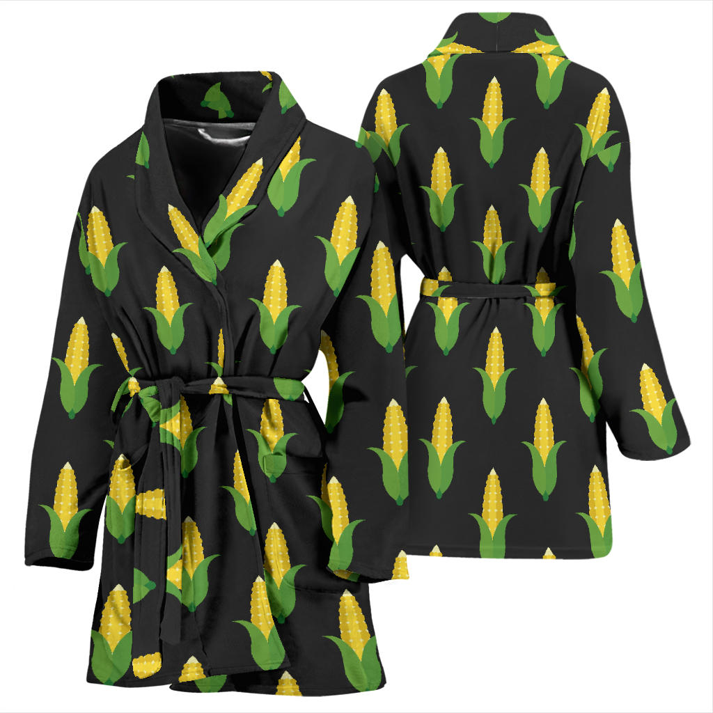Corn Pattern Print Design 05 Women Bathrobe