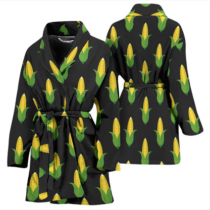 Corn Pattern Print Design 05 Women Bathrobe