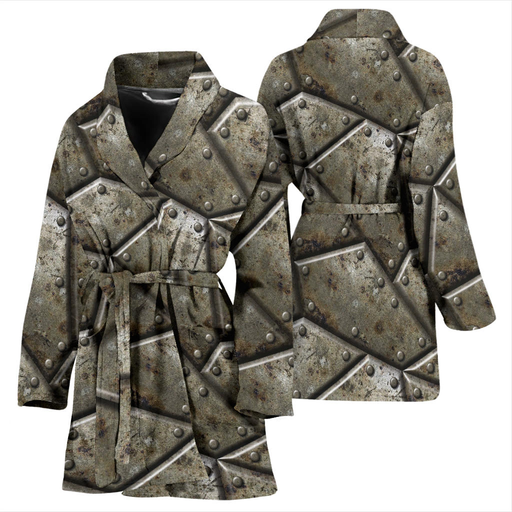 Armor Pattern Print Design 01 Women Bathrobe