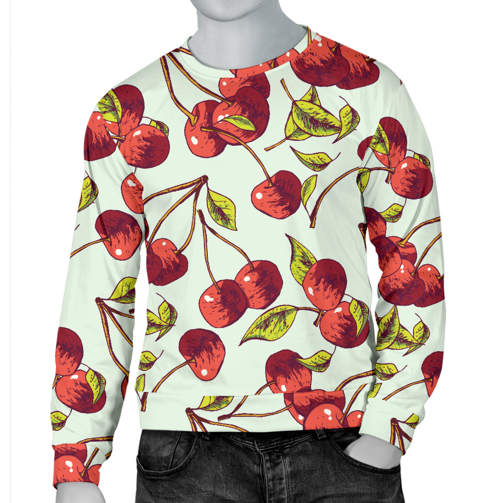 Cherry Hand Draw Men Long Sleeve Sweatshirt