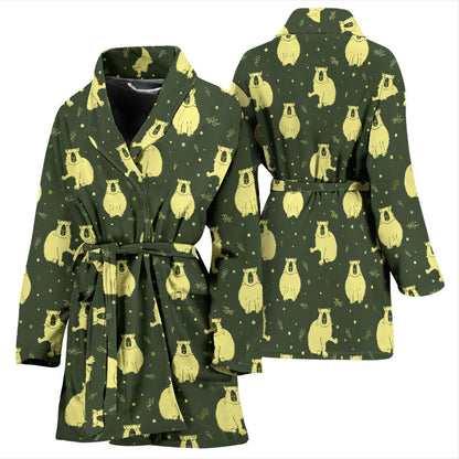 Capybara Pattern Print Design 03 Women Bathrobe