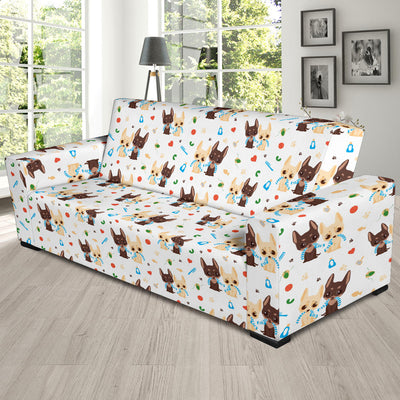 Chihuahua Pattern Print Design 06 Sofa Slipcover